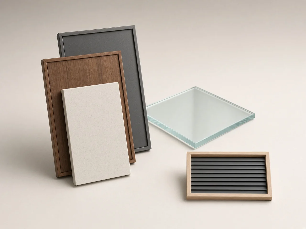 Illustration of frame, glass and blind samples
